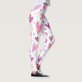 Roze harten en stippen: romantisch genot. leggings (Rechts)