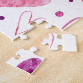 Roze harten en stippen: romantisch genot. legpuzzel (Zijkant)