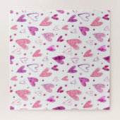 Roze harten en stippen: romantisch genot. legpuzzel (Horizontaal)