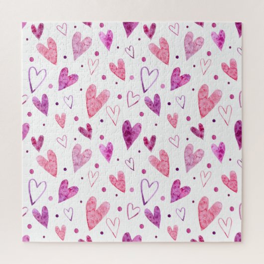 Roze harten en stippen: romantisch genot. legpuzzel (Verticaal)