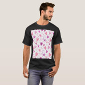 Roze harten en stippen: romantisch genot. t-shirt (Voorkant volledig)