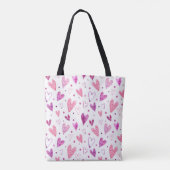 Roze harten en stippen: romantisch genot. tote bag (Achterkant)