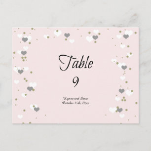 Roze Harten en Stippen Tafel Stoelkaart Briefkaart