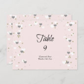 Roze harten en Stippen Tafelzitjes Kaart (Voorkant / Achterkant)