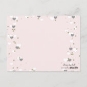 Roze harten en Stippen Tafelzitjes Kaart (Achterkant)