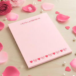 Roze harten en strikken Valentijnsdag Persoonlijk Notitieblok