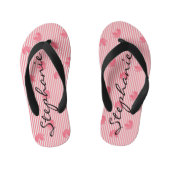 Roze harten en strips kinder teenslippers (Voetbed)