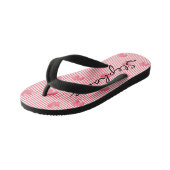 Roze harten en strips kinder teenslippers (Schuin)