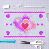 Roze harten en strips tissuepapier (Craft)