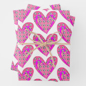 Roze harten en Voetballen patroon Inpakpapier Vel (In situ)