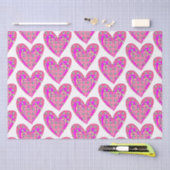 Roze harten en Voetballen patroon Tissuepapier (Craft)