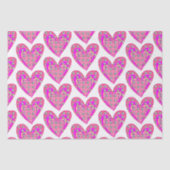Roze harten en Voetballen patroon Tissuepapier (Voorkant)