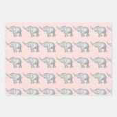 Roze harten en Waterverf Elephant Gift Inpakpapier Vel (Voorkant 3)
