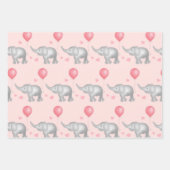 Roze harten en Waterverf Elephant Gift Inpakpapier Vel (Voorkant)