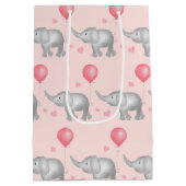 Roze harten en Waterverf Elephant Kinderen Medium Cadeauzakje (Achterkant)