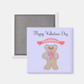 Roze harten en weinig Beer Magneet (Voorkant / Achterkant)