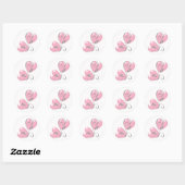 Roze harten en wijnstokken Stickers (Vel)