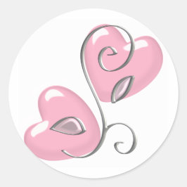 Roze harten en wijnstokken Stickers