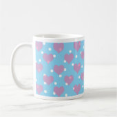 Roze harten en witte polka stippen koffiemok (Links)