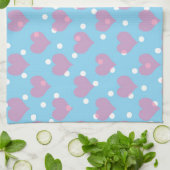 Roze harten en witte polka stippen theedoek (Gevouwen)