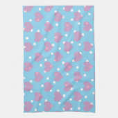 Roze harten en witte polka stippen theedoek (Verticaal)