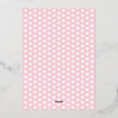 Roze harten Engagement Party Folie Uitnodiging (Achterkant)