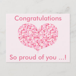 Roze harten | Felicitaties Afstudeerkaart Briefkaart