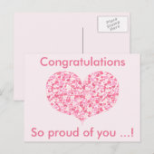 Roze harten | Feliciteren Afstudeerkaart Briefkaart (Voorkant / Achterkant)