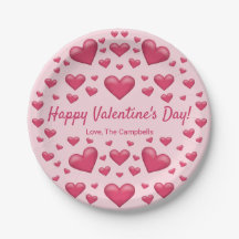 Roze harten Fijne Valentijnsdag & aangepaste tekst