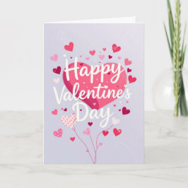 Roze harten Fijne Valentijnsdag Kaart