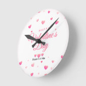 Roze harten Fijne Valentijnsdag Ronde Klok (Hoek)