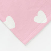 Roze harten fleece deken (Hoek)