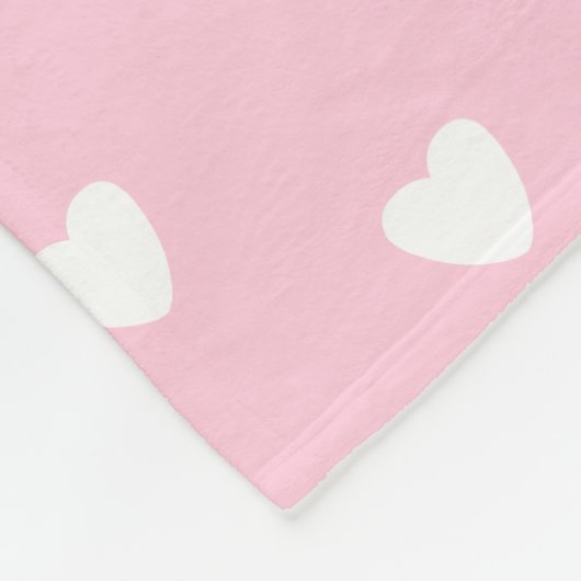 Roze harten fleece deken (Hoek)