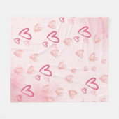 Roze harten fleece deken (Voorkant (Horizontaal))