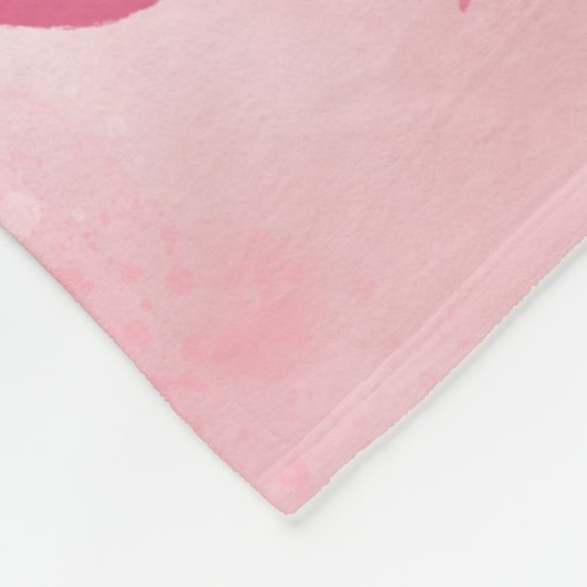 Roze harten fleece deken (Hoek)