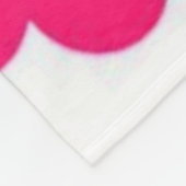 Roze harten fleece deken (Hoek)