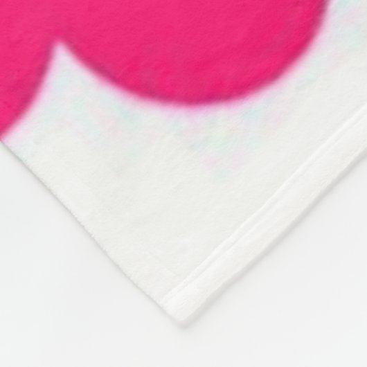 Roze harten fleece deken (Hoek)