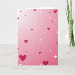Roze harten fonkelen liefdeskaart kaart