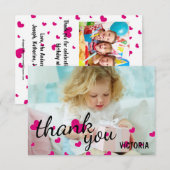 Roze Harten Foto - 3x5 Bedankkaart (Voorkant / Achterkant)