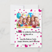 Roze Harten Foto - 3x5 Bedankt Plat Kaart (Achterkant)