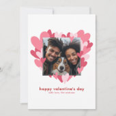 Roze Harten Foto Lijst Valentijnsdag Feestdagenkaart (Voorkant)