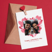 Roze Harten Foto Lijst Valentijnsdag Feestdagenkaart