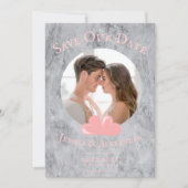 Roze Harten Foto Save The Date (Voorkant)