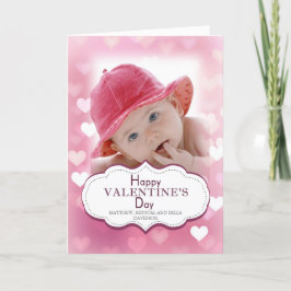 Roze harten Foto Valentijnse Kaart