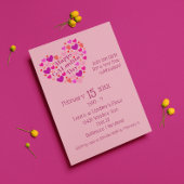 Roze harten Galentijn's Day Party Uitnodiging