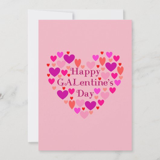 Roze harten Galentijn's Day Party Uitnodiging (Achterkant)