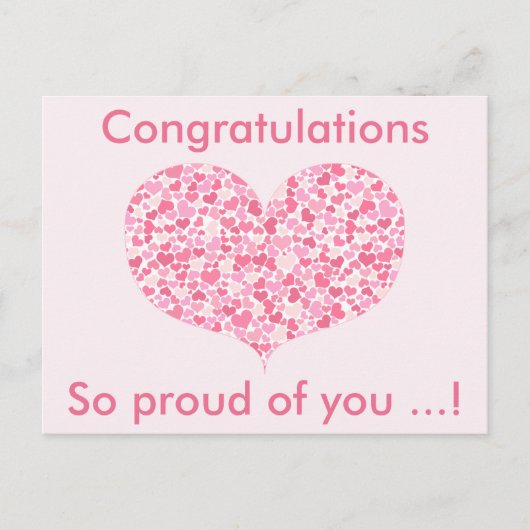 Roze harten | Gefeliciteerd Afstuderen Briefkaart (Voorkant)