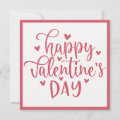 Roze Harten Gelukkig Valentijnsdag Custom Feestdagenkaart (Voorkant)
