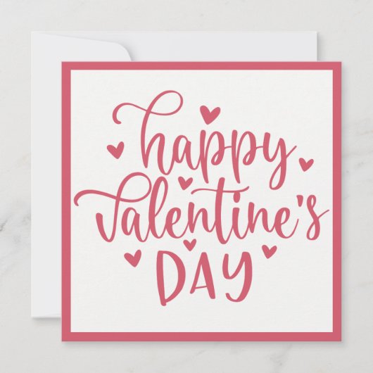 Roze Harten Gelukkig Valentijnsdag Custom Feestdagenkaart (Voorkant)