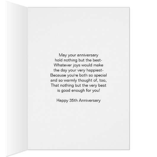 Roze harten Gepersonaliseerd 35th Wedding Jubileum (Binnen (Rechts))